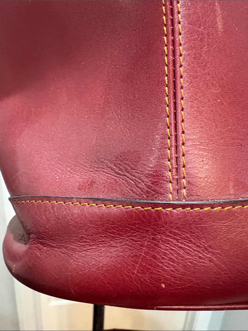 Lodis deep red leather bucket purse - Picture 7 of 14